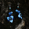 民族风手工刺绣蓝染耳环，耳坠花朵气质，长款耳饰成人儿童布艺耳坠潮