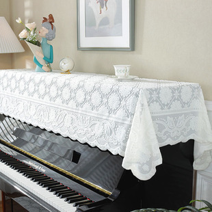 钢琴罩防尘罩电子琴盖布，加厚蕾丝半罩电钢琴盖巾全盖布艺现代简约