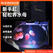 迷你桌面专用小水母缸鱼缸赤月海月巴布亚硝斗鱼家用Y小型发光观