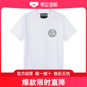 香港直邮Versace范思哲男士短袖T恤衫黑色圆领个性印花图案透气