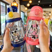 迪士尼儿童水杯男孩夏季幼儿园，吸管杯子女小学生上学专用便携水壶