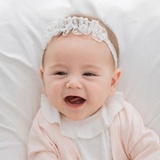 F446韩国进口3-12个月女宝宝蕾丝发带公主头花婴儿童百天礼服配饰