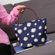 女式手提包便当包底加厚定型饭盒包手拎包印花帆布小包妈咪包