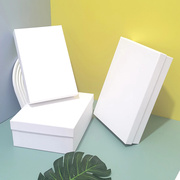 白色礼盒空盒子简约礼物，盒大号衬衫包装盒长方形盒定制印logo