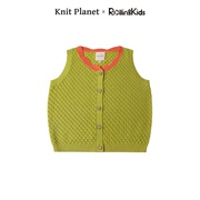Knit Planet 儿童针织马甲草绿色无袖马甲上衣丨RollingKids