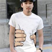 ebay2023夏装男士短袖t恤男式3D大手短袖t恤韩版一件