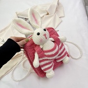 2023夏季兔子毛线包手工编织包包DIY钩织材料包双肩斜挎小包