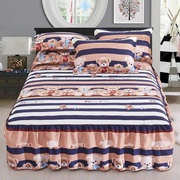 床件床罩群1.8m2.0纯棉米床套m2m裙式床裙2.01.8保护1.5单件床单