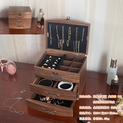 实木质首饰收纳盒精致便携欧式耳环耳钉盒戒指手饰品收纳盒珠