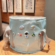 卡通可爱便携式保温泡脚桶户外旅行神器可折叠泡脚袋创意足浴盆子