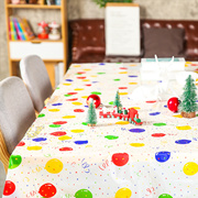 一次性桌布长方形生日派对ins风宝宝，儿童塑料家用圆桌加厚野餐桌
