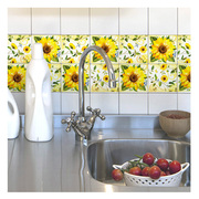 向日葵瓷砖贴欧式厨房装饰贴画，卫生间淋浴房防水立体腰线墙贴进口