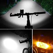 五合一山地自行车灯夜骑灯骑行手电筒单车T6充电照明灯自行车前灯