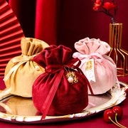 创意婚庆用品丝绒纱袋喜糖盒子 欧式婚礼伴手礼喜糖袋 糖果盒