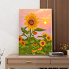向日葵客厅装饰画桌面，摆画花卉植物壁画，治愈系卧室竖版挂画太阳花