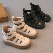 女童罗马凉鞋镂空包头2023夏季儿童鞋子女孩，公主鞋软底中大童