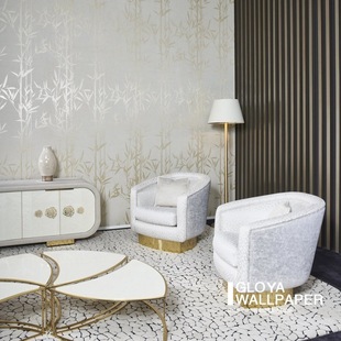 比利时ARTE风格墙纸新中式金箔壁纸金属竹子背景墙壁画欧式无纺布