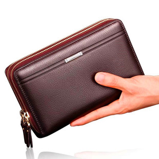 男士手拿包时尚钱包大容量卡包多功能商务夹包高端皮夹简约手抓包