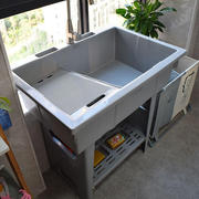 阳台洗衣水槽洗衣盆大号带搓衣板塑料洗衣池柜浴室柜卫浴柜水池