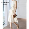 Sandro Hepburn气质连衣裙立领显瘦系带背心裙中长裙圆领无袖