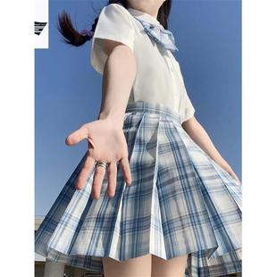 日系jk制服裙套装全套夏季水手服衬衫百褶裙学院风学生校服格裙女