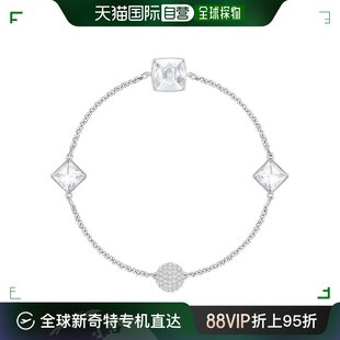 香港直邮swarovski施华洛世奇手链，复古银色璀璨菱形白色宝石