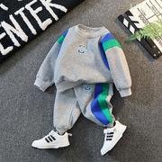 婴儿春季套装男宝宝，0一1-2-3周岁卫衣春秋装，小童分体秋天洋气衣服