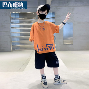 男童套装夏装2024儿童韩版休闲衣服大童帅气短袖夏季时髦童装