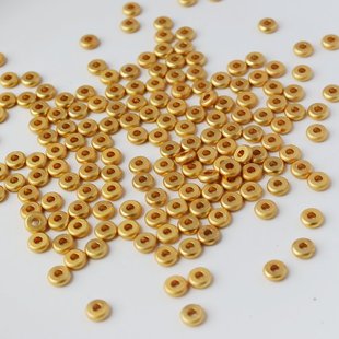 18k包金保色沙金哑光隔片平片，4mm5mm6mm扁片珠diy饰品散珠50颗