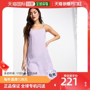 香港直邮潮奢monki女士monki背心，迷你淡紫色杂纹印花连衣裙