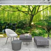 原始大自然主题墙纸森林3d立体延伸空间壁纸热带雨林卧室风景壁画