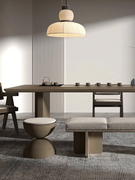 北美黑胡桃木长茶桌椅组合新中式实木茶几办公室设计师高端泡茶台