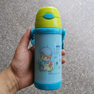 不锈钢儿童保温杯带吸管杯防摔宝宝水壶幼儿园学生500ml便携水杯