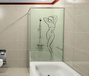 墙贴沐浴性感美女人物壁贴玻璃装饰贴纸防水卫生间平面PVC画