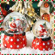 圣诞老人水晶球八音盒梦幻发光音乐盒氛围布置节日装饰摆件小礼物