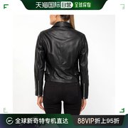 香港直邮EMPORIO ARMANI 女士黑色皮夹克 4NB60P-42P07-999阿玛尼