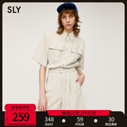 SLY奥莱 夏季设计感polo领口袋连体衣裤女030FSR33-4730