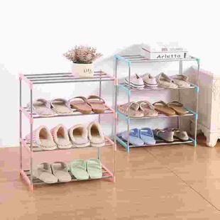 鞋架家用多功能四层不锈钢收纳架归纳整理不锈钢简易组装置物架