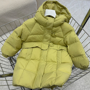 2023秋冬季儿童女宝宝童装，中长款白鸭绒(白鸭绒，)羽绒服加厚保暖外套潮