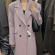 西装外套女2024春季韩版休闲高级感中长款双排扣西服风衣外套
