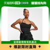 香港直邮潮奢petite女士，设计小号挂脖束腰迷你连衣裙(黑色)