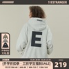 11E“E”秋冬重磅美式复古男女背后印花字母logo连帽卫衣外套帽衫