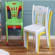 塑料椅子加厚扶手靠背椅家用大排档简约户外餐椅塑料靠背椅