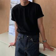 韩国男装直播夏季功能型福利王炸肌理感褶皱轻薄宽松短袖T恤