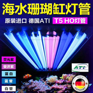 德国ati海水缸t5ho珊瑚灯，t5灯管海缸珊瑚缸，防水蓝白斐济紫荧光紫