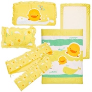 黄色小鸭可爱儿童七件套，组新生婴儿枕头，被子床围床笠