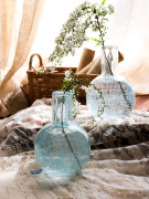 轻奢硫光冰裂玻璃花瓶，透明插花水养欧式花器客厅，摆件手工艺术