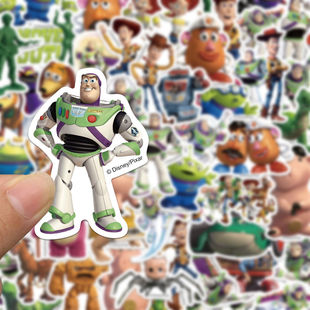 50张迪士尼3D玩具总动员贴纸卡通可爱手账手机笔记本装饰防水贴画