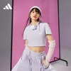 时尚修身短款上衣圆领短袖T恤女装春夏adidas阿迪达斯轻运动