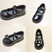 斯乃纳童鞋商场同款女童皮鞋黑色公主鞋2023秋季学生演出鞋